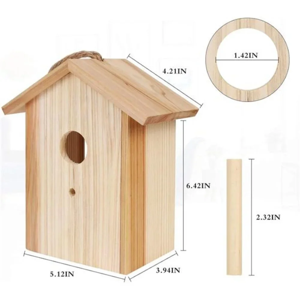Window Bird House with Strong Suction Cup and Lanyard for Outside - See Through